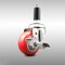 Service Caster 3 Inch 316SS Red Polyurethane Swivel 1-1/8 Inch Expanding Stem Caster Brake SCC-SS316EX20S314-PPUB-RED-TLB-118 - alternate 1